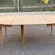 Table à manger ronde extensible rénovée Louis Philippe 120-220cm 19ème