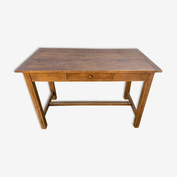 Table bureau de ferme en chêne massif avec 1 tiroir