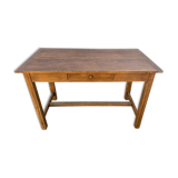 Solid oak farmtop table with 1 drawer