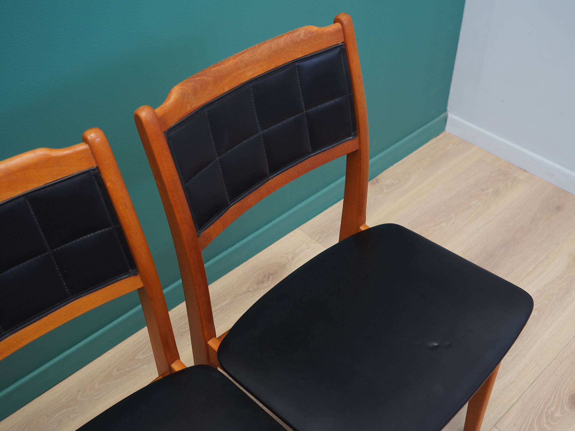 Set of four beech chairs, Danish design, 1970s, production: Denmark