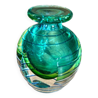 Murano Sommerso glass bottle, Luigi Onesto