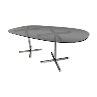 Table de salle à manger en verre des années 70