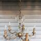 Exceptional bronze chandelier with crystal pendants in working order circa 1910