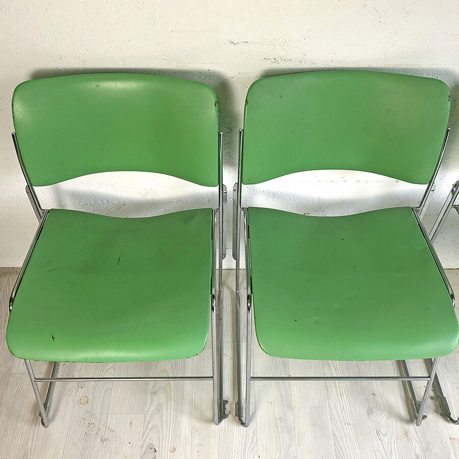 4 Green chairs 40/4 by David Rowland