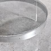 Vintage acrylic & steel glass coffee table, france 1970s