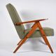 Fauteuil vintage B-310 Var des années 60 en velours vert olive