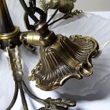 Lustre Hollywood Regency Art Deco vintage 80-90 Bronze Mariner Shells
