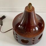 Lamp in ceramic double lighting and fabric