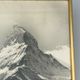 Old photo in black and white artistic mountain in golden frame