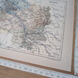 Map of the Marne, 1889. Authentic Vintage.