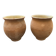 Pair of terracotta and ceramic pots