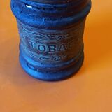 Glass and leather tobacco box