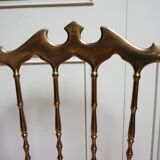Italian Side Chairs in Golden Brass by Giuseppe Gaetano Descalzi for Chiavari, 1950, Set of 2