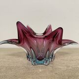 Mid century Murano pink glass bowl , 1970s