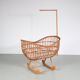 1950s Rattan Cradle from the Netherlands