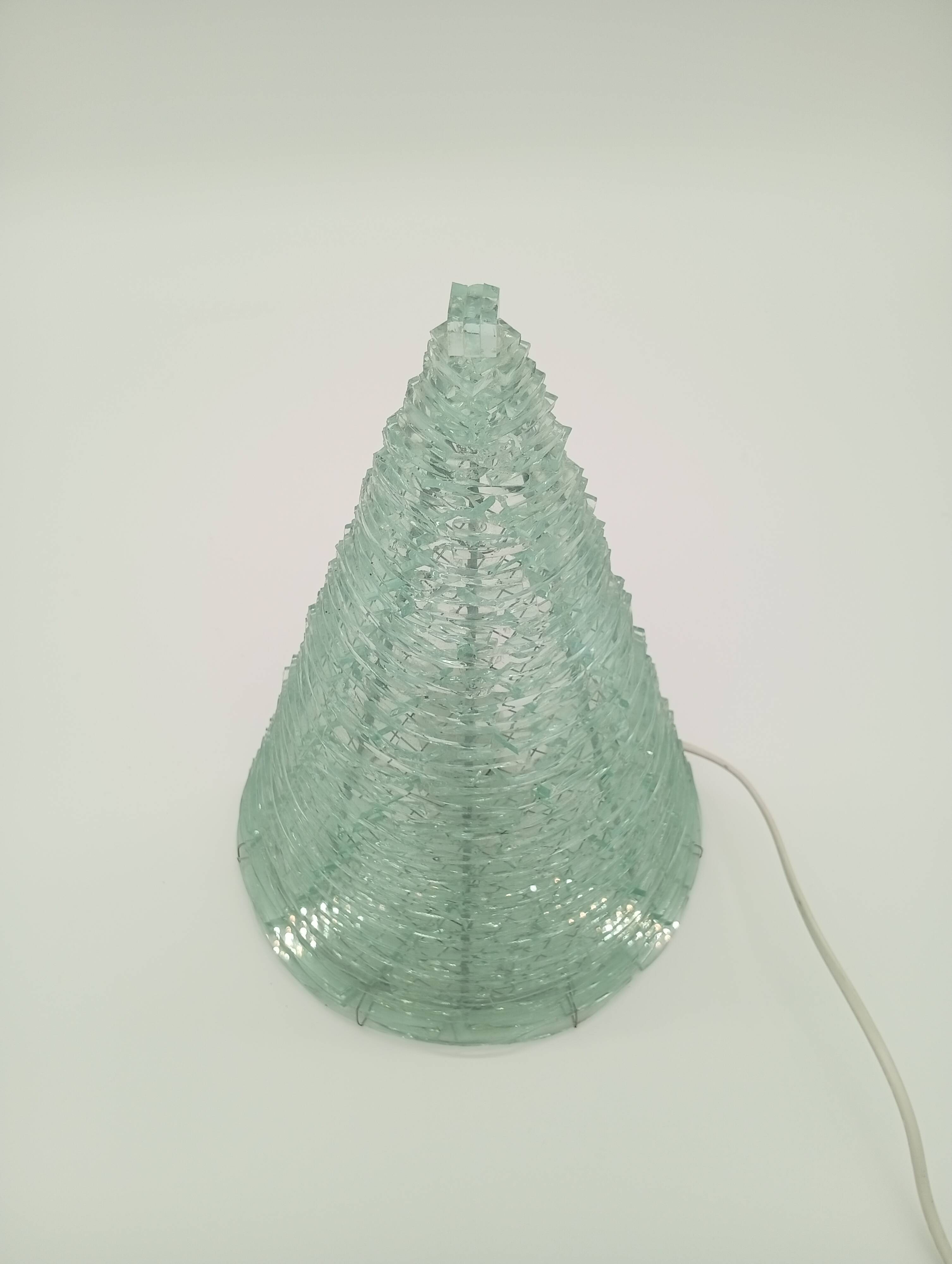 Pyramid Lamp Tessons Stacked Glass Half Cone Postmodern Design 1980s