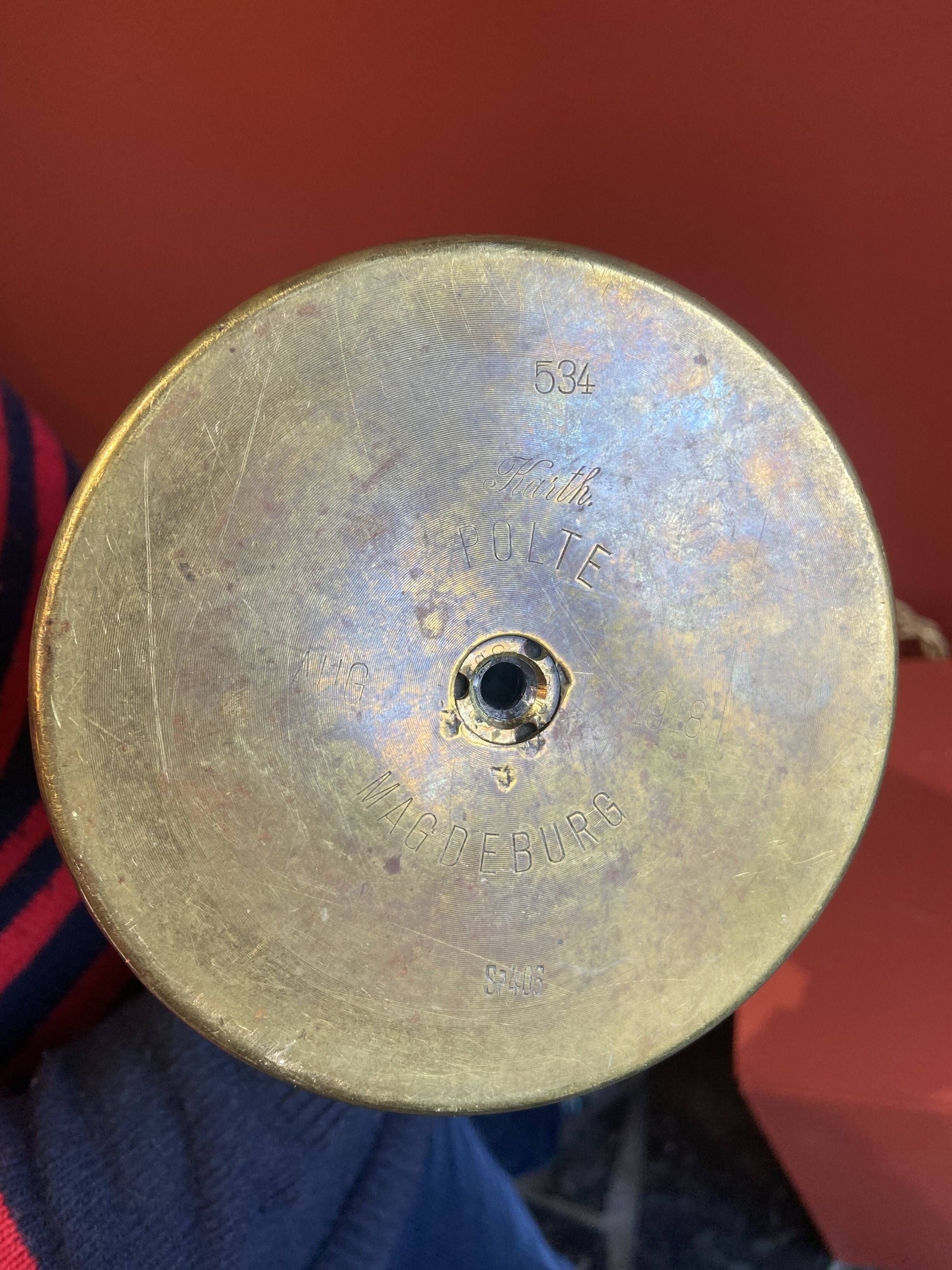 Table lamp "German Magdeburg Shell Socket" World War I, from