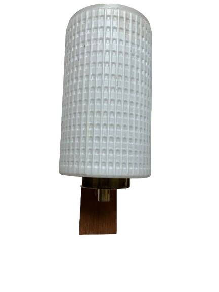 Pair of wood and glass wall sconces