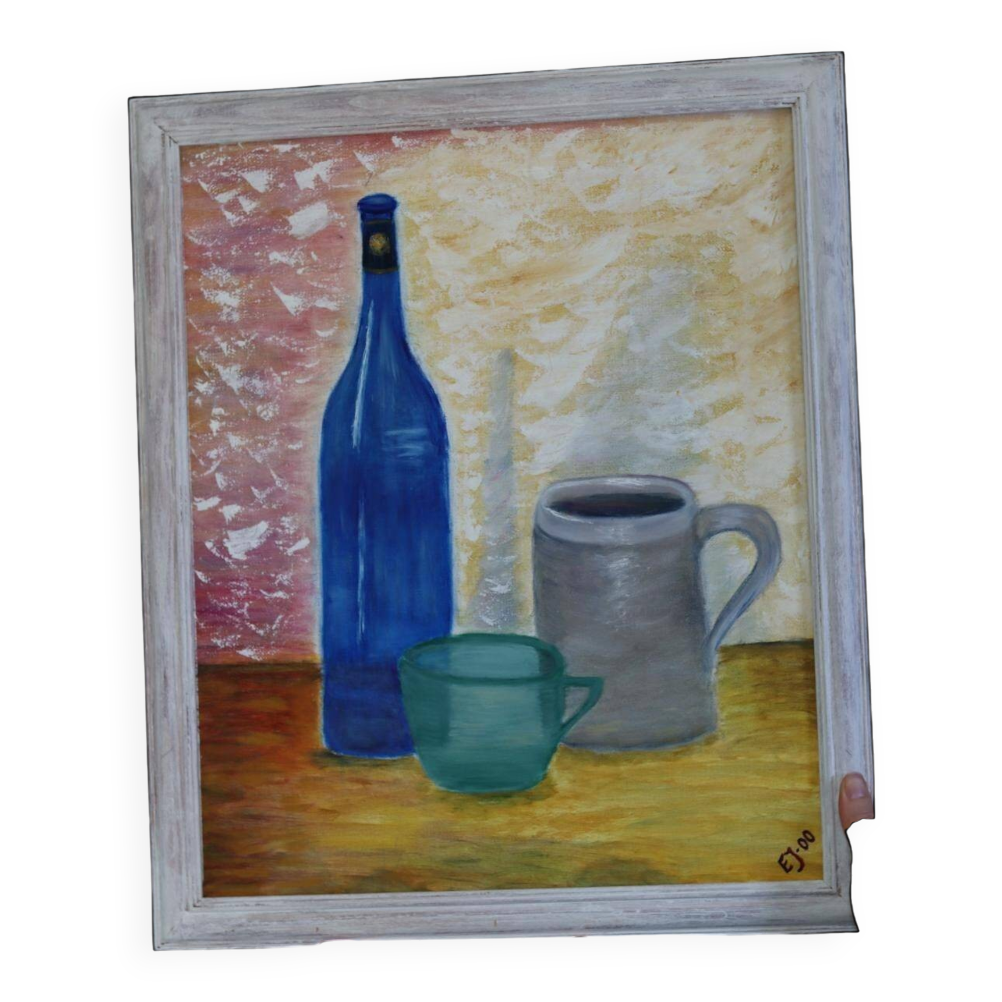 Swedish Mid-Century Oil on Canvas " Still life" Vintage and Framed