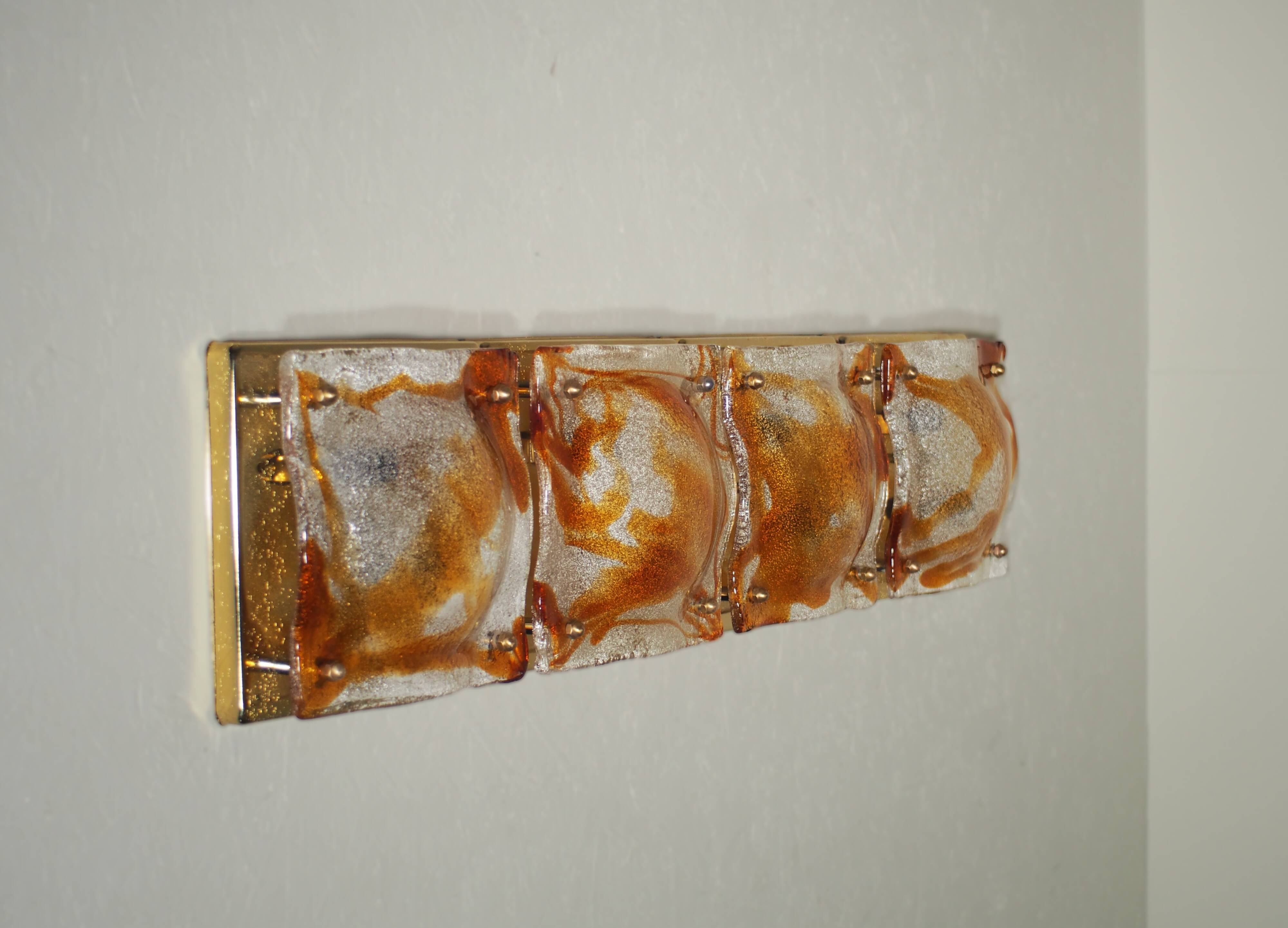 Wall sconces by Toni Zuccheri for A.V. Mazzega, set of 4.