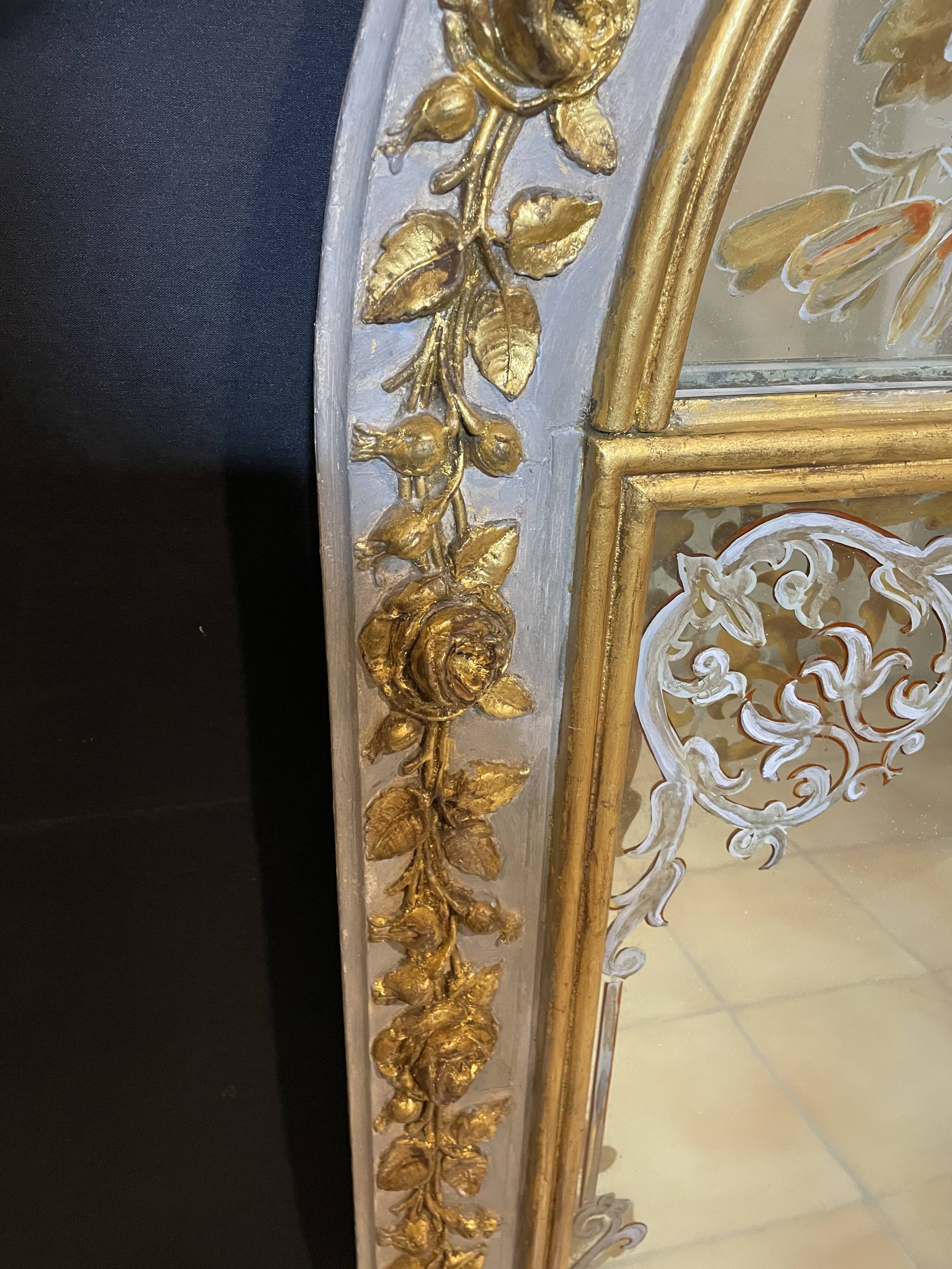 19th century woodwork mirror 82x140cm