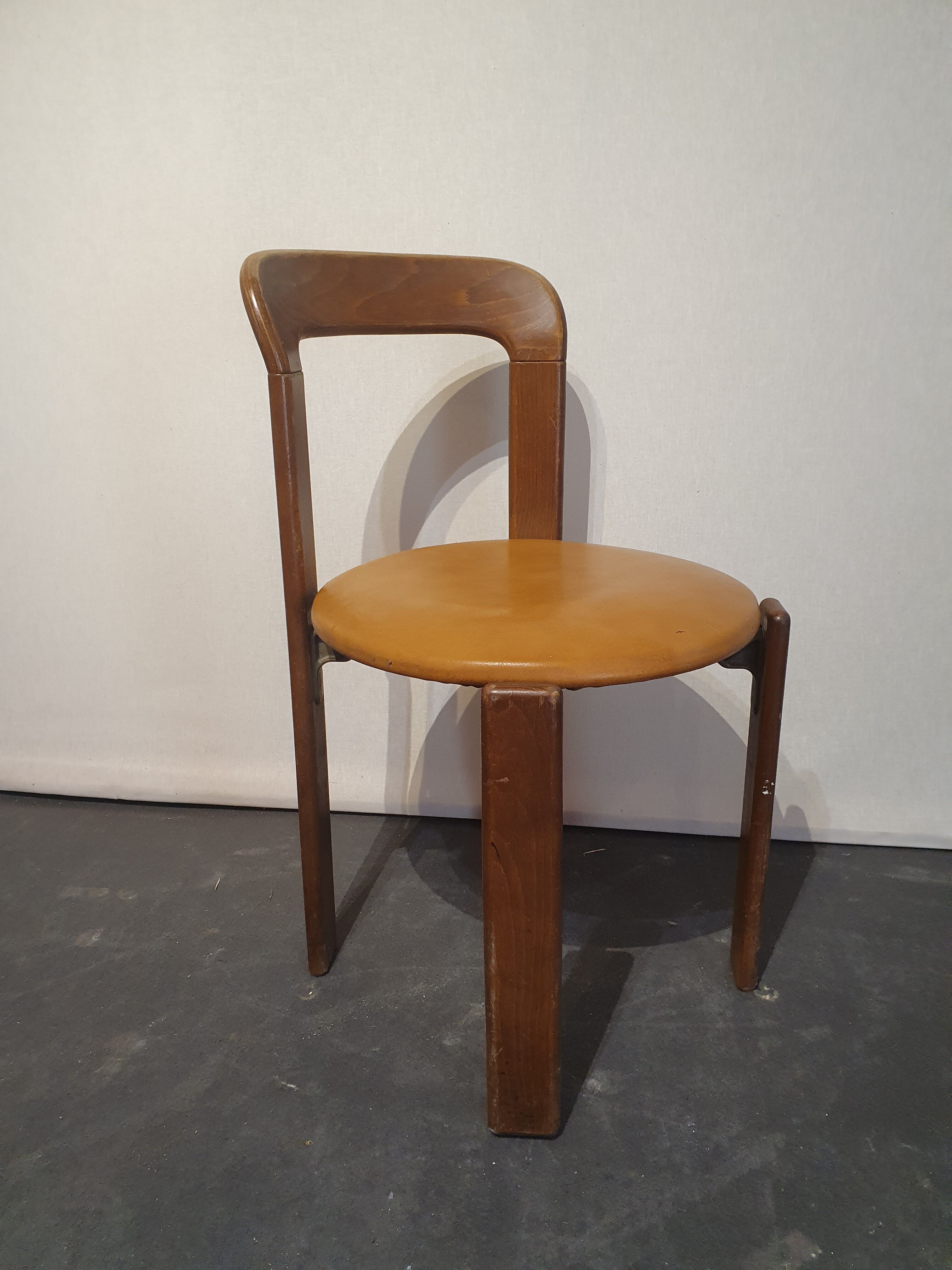 6 chairs by Bruno Rey, edited by Dietiker and manufactured by the workshop "Stuhl aus Stein am Rhein"