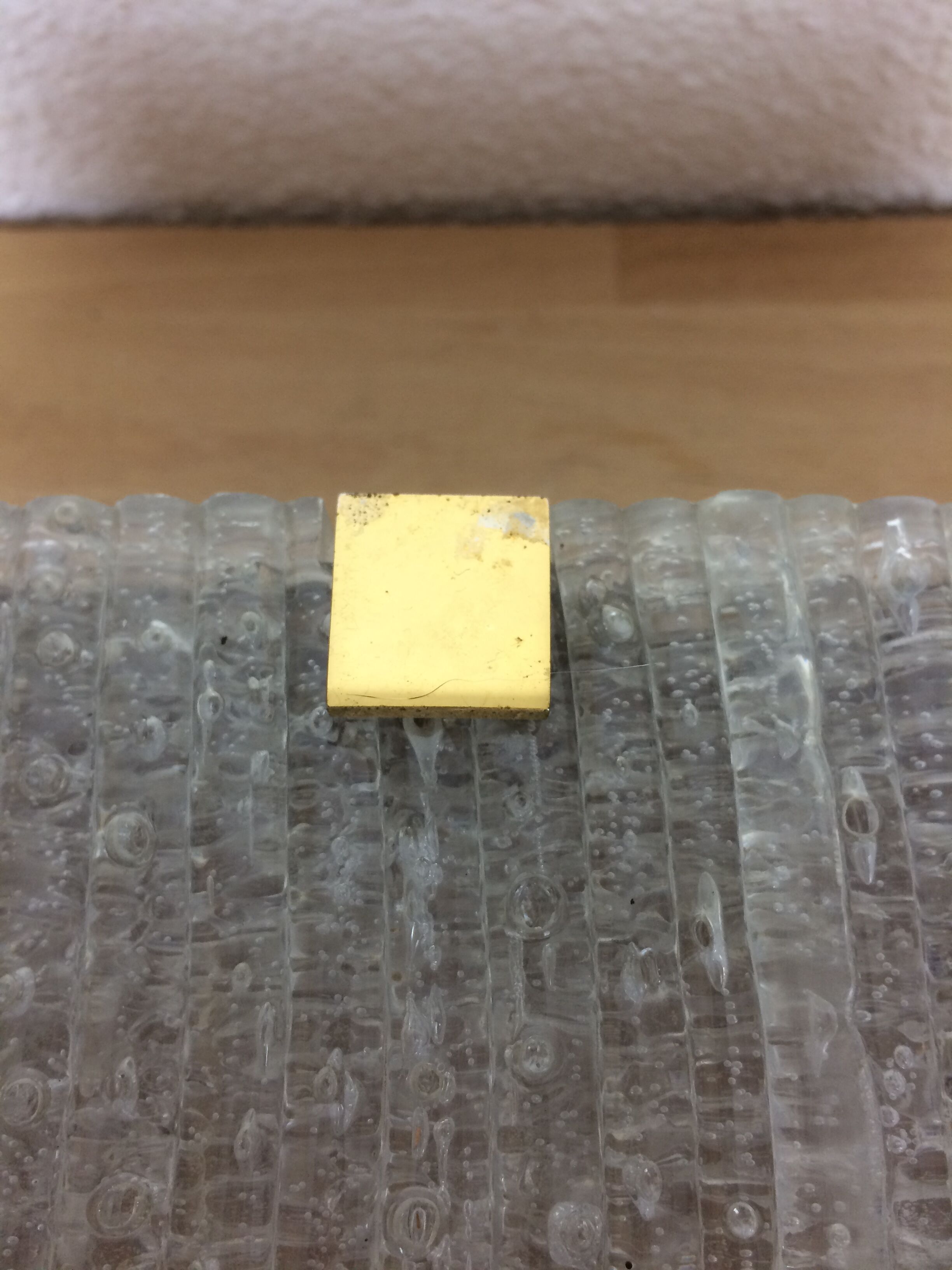 Scandinavian square wall lamp perspex and teak, ceiling lamp