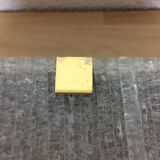 Scandinavian square wall lamp perspex and teak, ceiling lamp