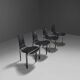 Leather Three-Legged Chairs with Chrome Finishes, Italy, 1970s