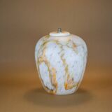 Colorful marbled opaline globe, glass lampshade, ceiling lamp, ceiling lamp, 60's