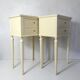 paire de chevets tables de nuit ivoire vintage de style Louis XVI