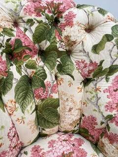 Pair of English armchairs with floral fabric