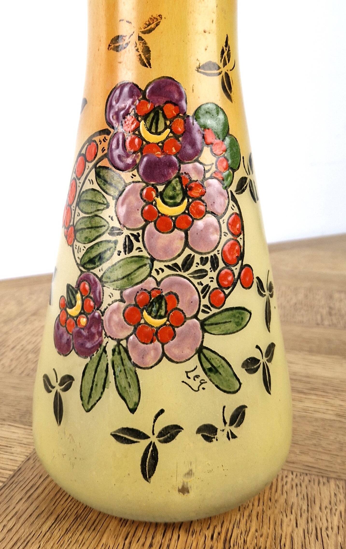 Vase art nouveau signé LEG ( Legras)