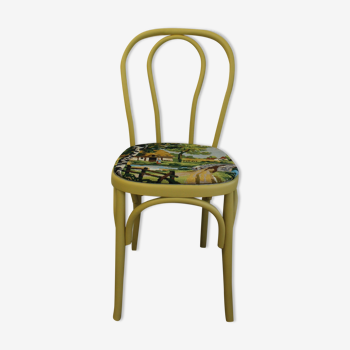 Custom bistro chair with a Landscape canvas