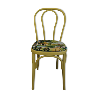 Custom bistro chair with a Landscape canvas
