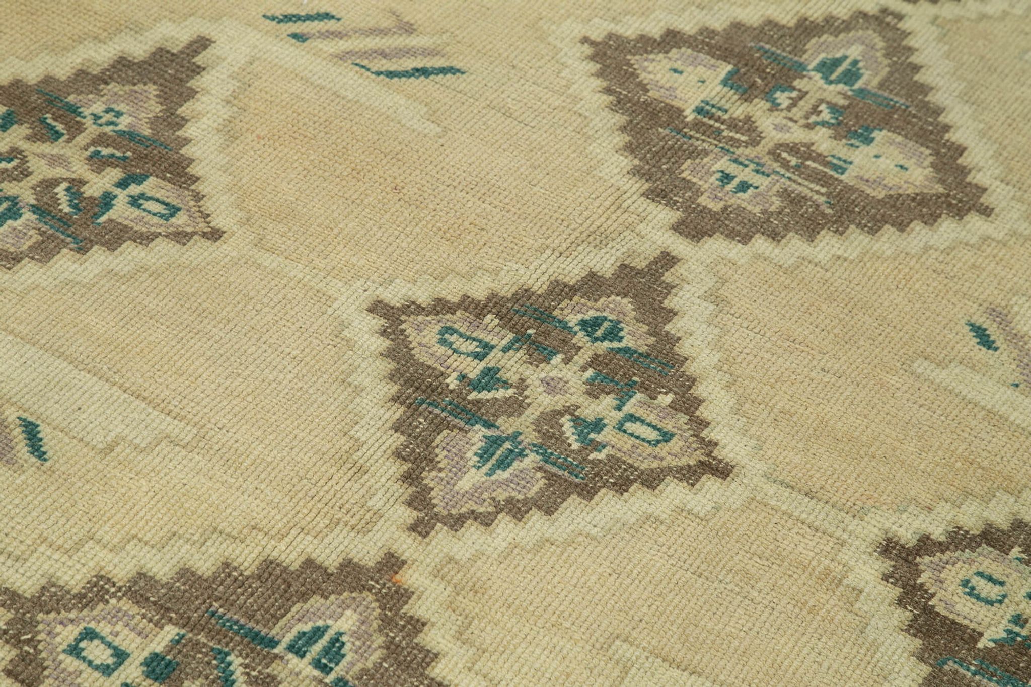1960s handmade oriental beige rug 154 cm x 247 cm