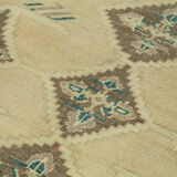 1960s handmade oriental beige rug 154 cm x 247 cm