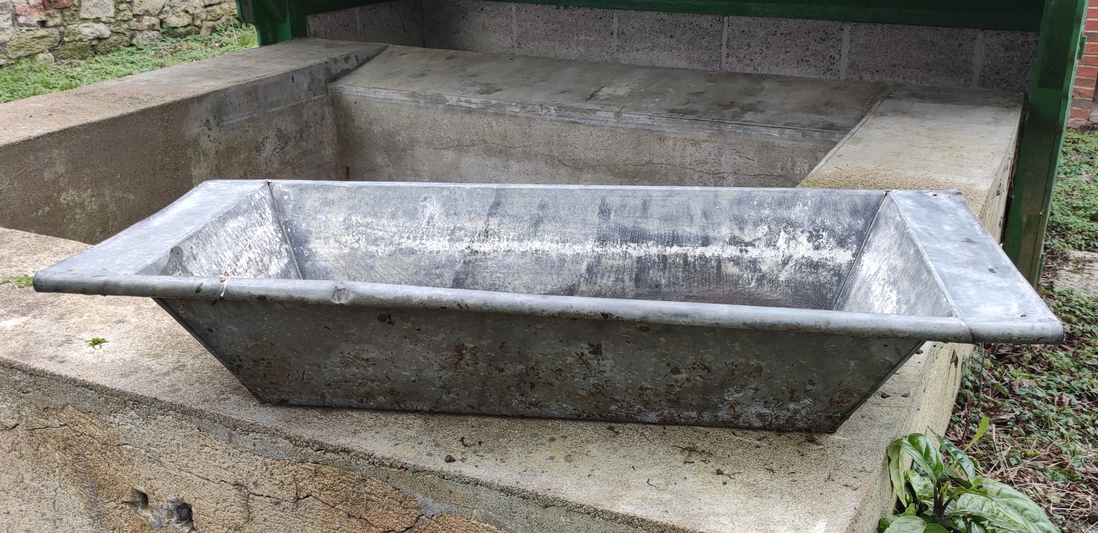 Old zinc trough/vintage planter
