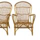 Vintage Set Rattan Chairs Armchairs Table Boho Design Sixties