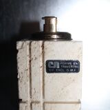 Set ashtray and table lighter in vintage travertine 1960