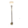 Neoclassical torchère floor lamp in brass and opaline - 1950s/60s
