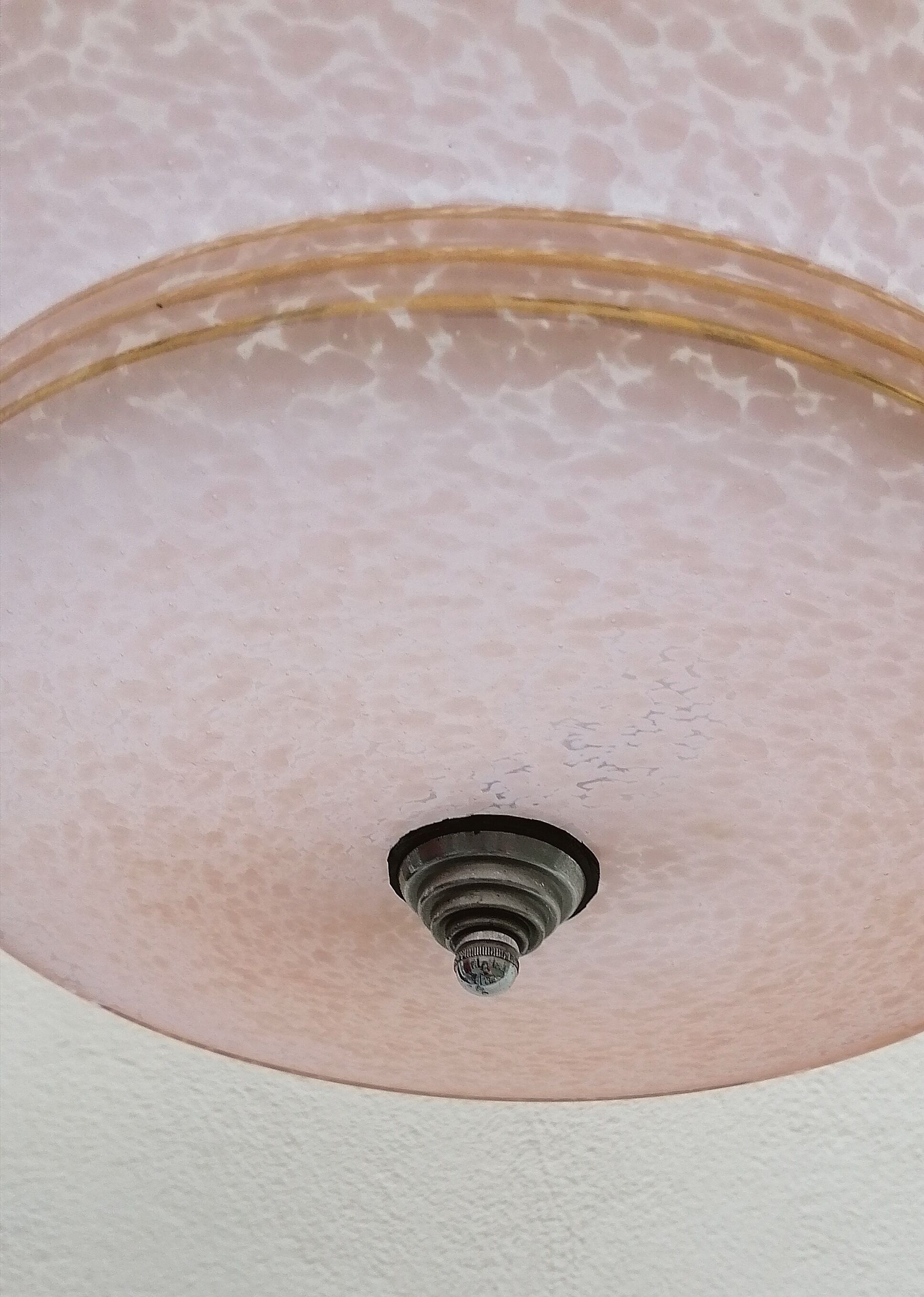 Pink clichy glass hanging lamp 1930