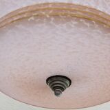 Pink clichy glass hanging lamp 1930