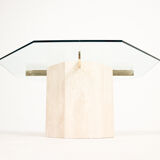 Table basse en travertin 1970s Italie, Artedi