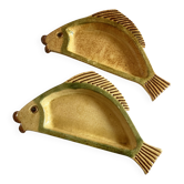 Pair of fish dishes Vallauris 1850 Atelier Cerenne Vallauris