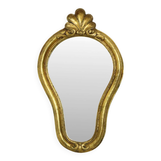 French Crested Mirror Gold Leaf Baroque Style Classic 48cm