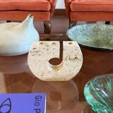 Enzo Mari, brutalist travertine candle holder, Fratelli Mannelli Italy 1970