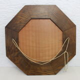 Octagonal oak mirror