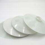 Suspension galette in white opaline