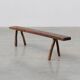 French Primitive Farmhouse Bench with Splayed Legs, 19th Century